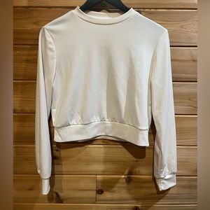 BrandLess Long Sleeve Cropped White Tee Small (?)